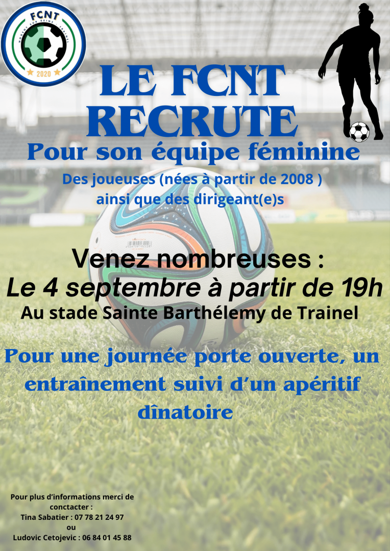 Recrutement pour l'équipe féminine de foot